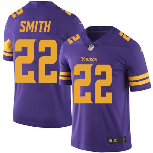 Nike Vikings #22 Harrison Smith Purple Youth Stitched NFL Limited Rush Jersey